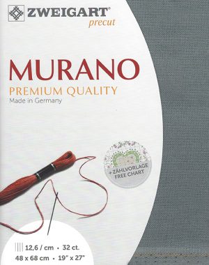 Zweigart 32 count Murano Evenweave Dark Pewter