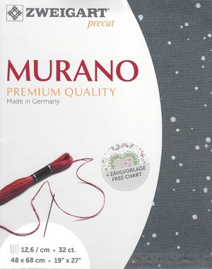 Zweigart 32 count Murano Evenweave Grey Splash