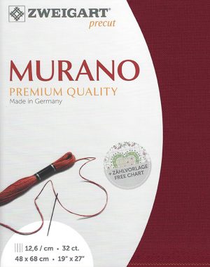 Zweigart 32 count Murano Evenweave Burgundy