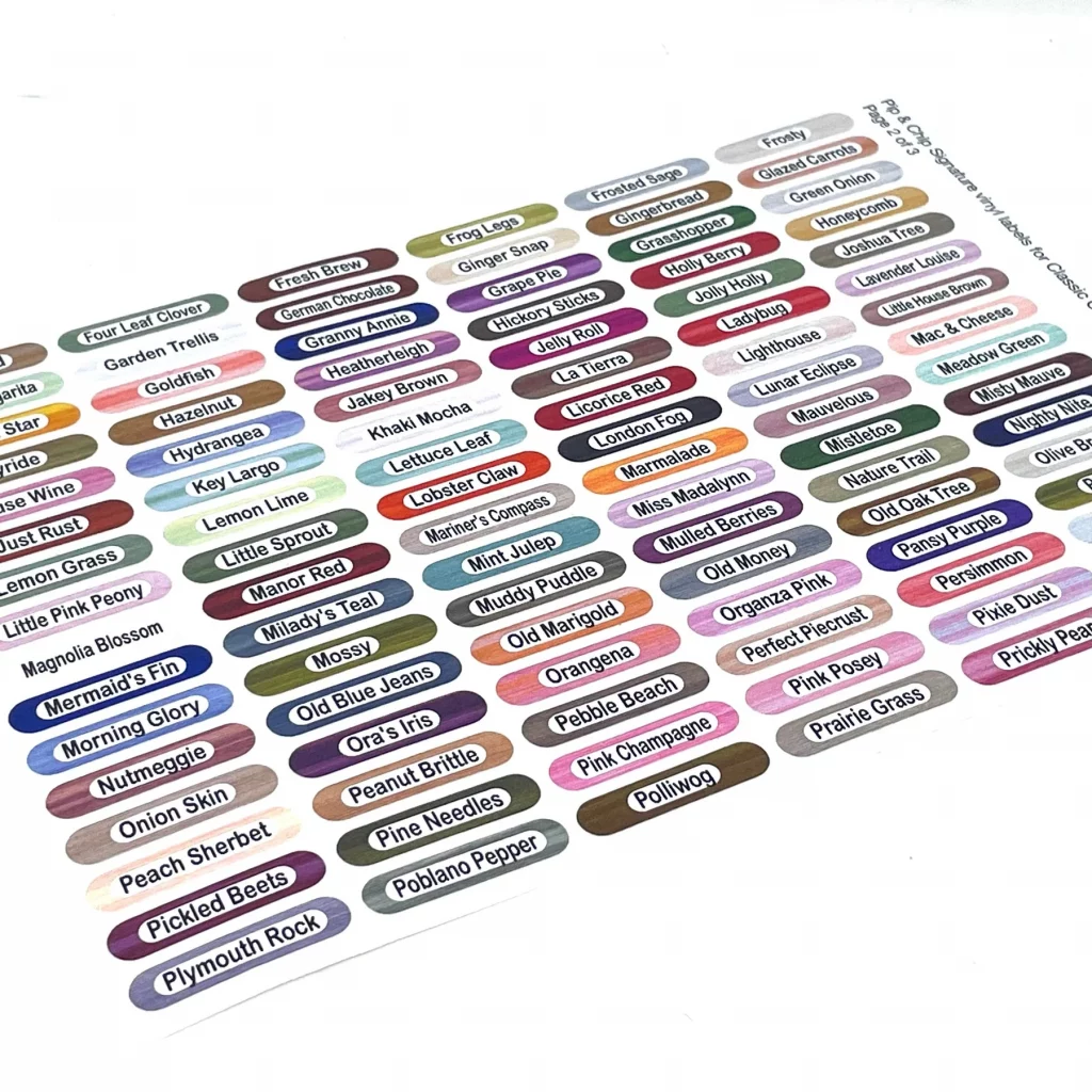 Pip & Chip Classic Colorworks Vinyl Bobbin Labels