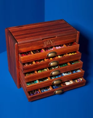 DMC Vintage Wooden Chest with 500 skeins Mouline Stranded Cotton