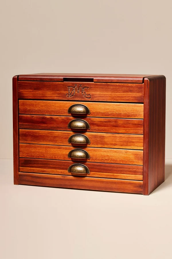 DMC Vintage Wooden Chest with 500 skeins Mouline Stranded Cotton - Image 2