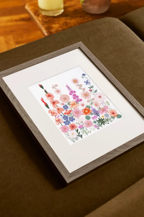 DMC Climbing Flowers by Marie-Dominique Procureur Intermediate Cross Stitch Kit ​ - Image 4