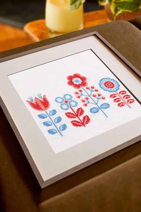 DMC Folk Flowers by Jo Aston Easy Cross Stitch Kit - Image 4