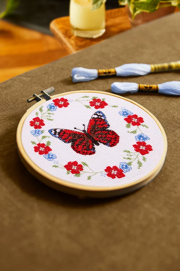 DMC Butterfly Blooms by Jo Aston Intermediate Cross Stitch Kit - Image 4