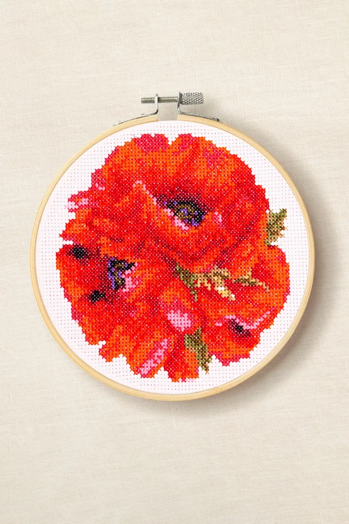 DMC Scarlet Poppies by Aksinya Nizhnik Cross Stitch Kit