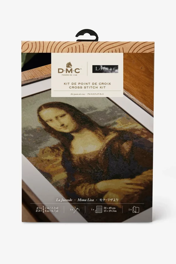 DMC Mona Lisa by Leonardo da Vinci, Le Louvre, Advanced Cross Stitch Kit - Image 2