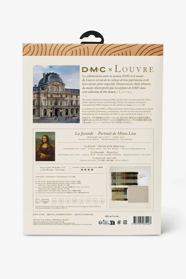 DMC Mona Lisa by Leonardo da Vinci, Le Louvre, Advanced Cross Stitch Kit - Image 3