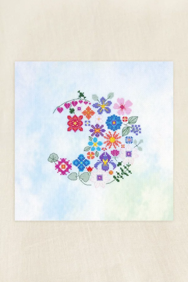 DMC Floral Moon by Marie-Dominique Procureur Intermediate Cross Stitch Kit ​