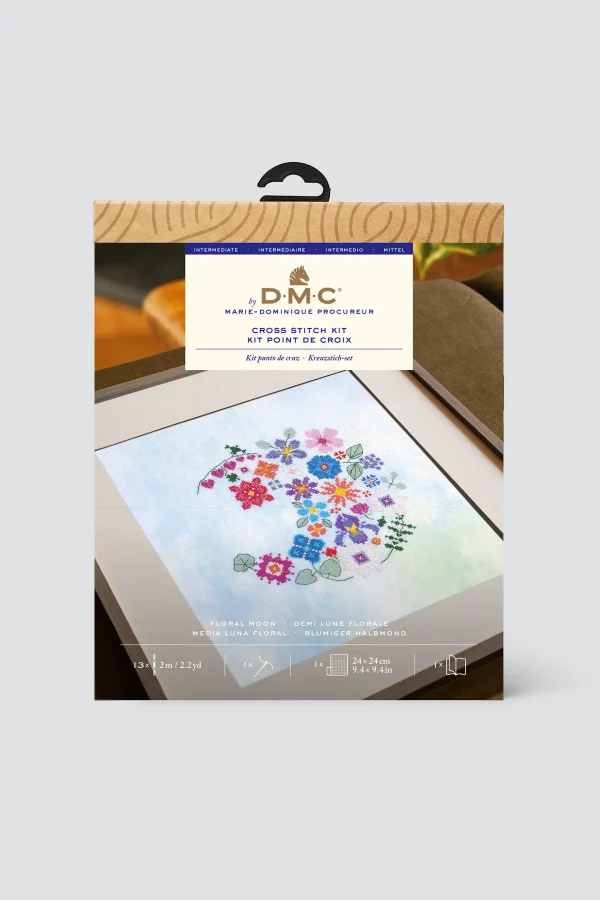 DMC Floral Moon by Marie-Dominique Procureur Intermediate Cross Stitch Kit ​ - Image 2