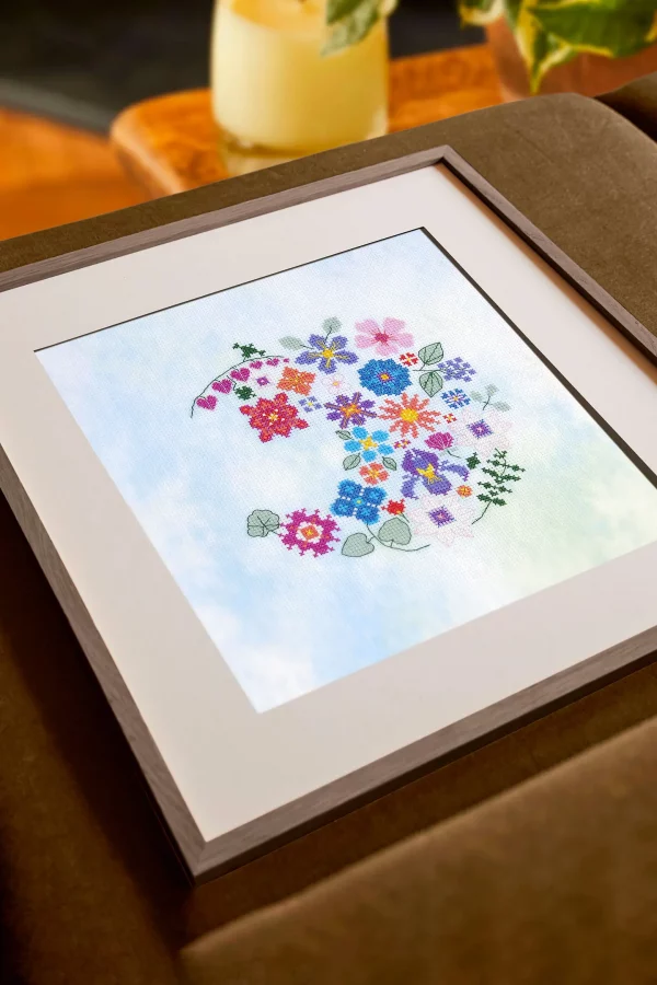DMC Floral Moon by Marie-Dominique Procureur Intermediate Cross Stitch Kit ​ - Image 4