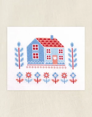 DMC Folk Cottage by Jo Aston Easy Cross Stitch Kit