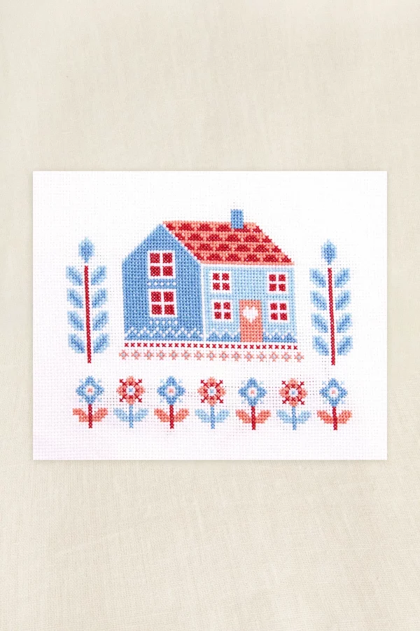 DMC Folk Cottage by Jo Aston Easy Cross Stitch Kit