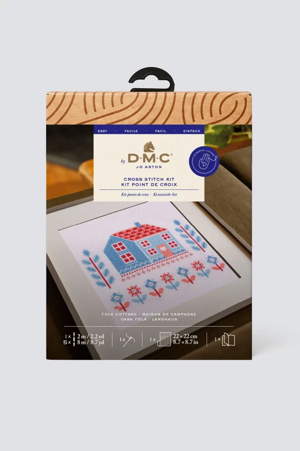 DMC Folk Cottage by Jo Aston Easy Cross Stitch Kit - Image 2