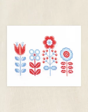 DMC Folk Flowers by Jo Aston Easy Cross Stitch Kit