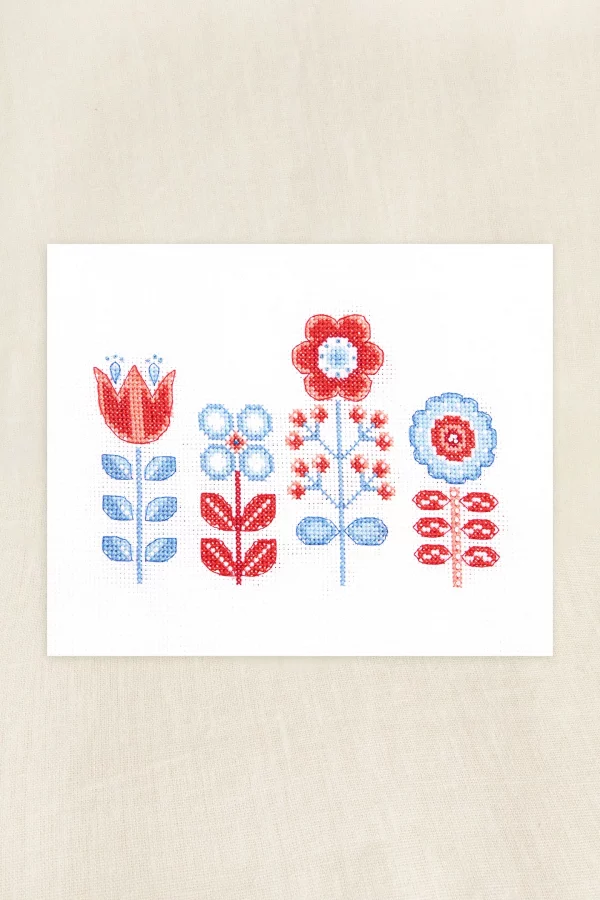 DMC Folk Flowers by Jo Aston Easy Cross Stitch Kit
