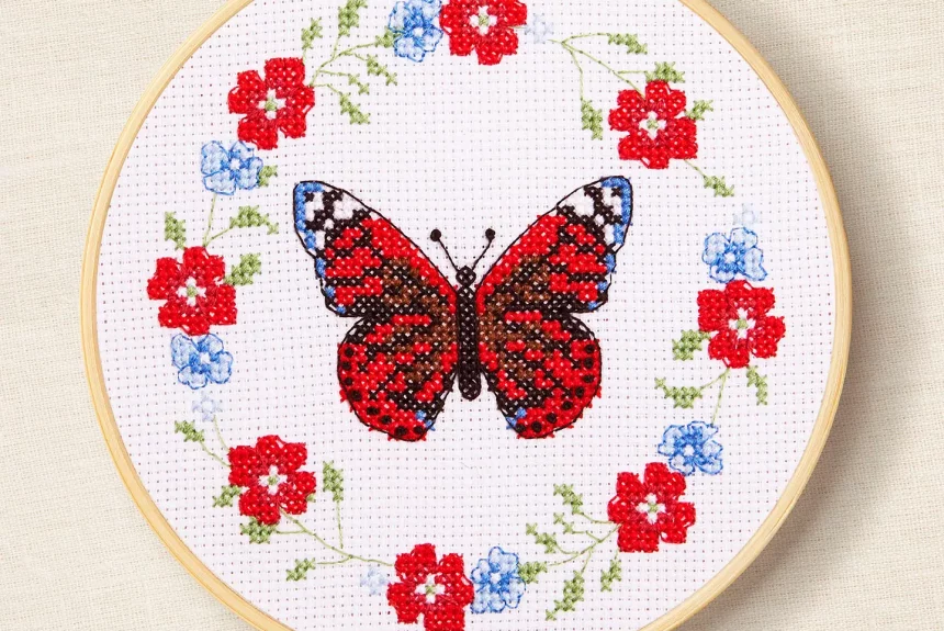 DMC Butterfly Blooms by Jo Aston Cross Stitch Kit