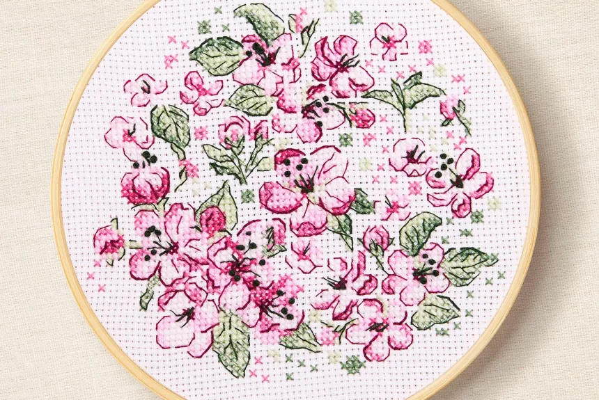 DMC Cherry Blossom by Anna Matvieieva Cross Stitch Kit