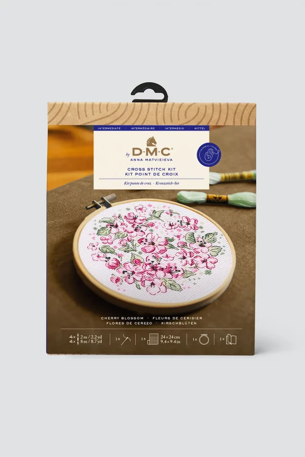 DMC Cherry Blossom by Anna Matvieieva Intermediate Cross Stitch Kit - Image 2