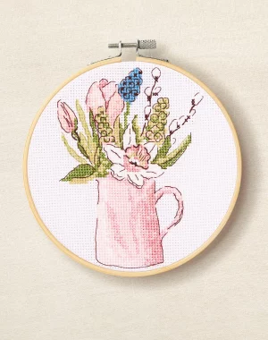 DMC Spring Garden Jug by Anna Matvieieva Intermediate Cross Stitch Kit