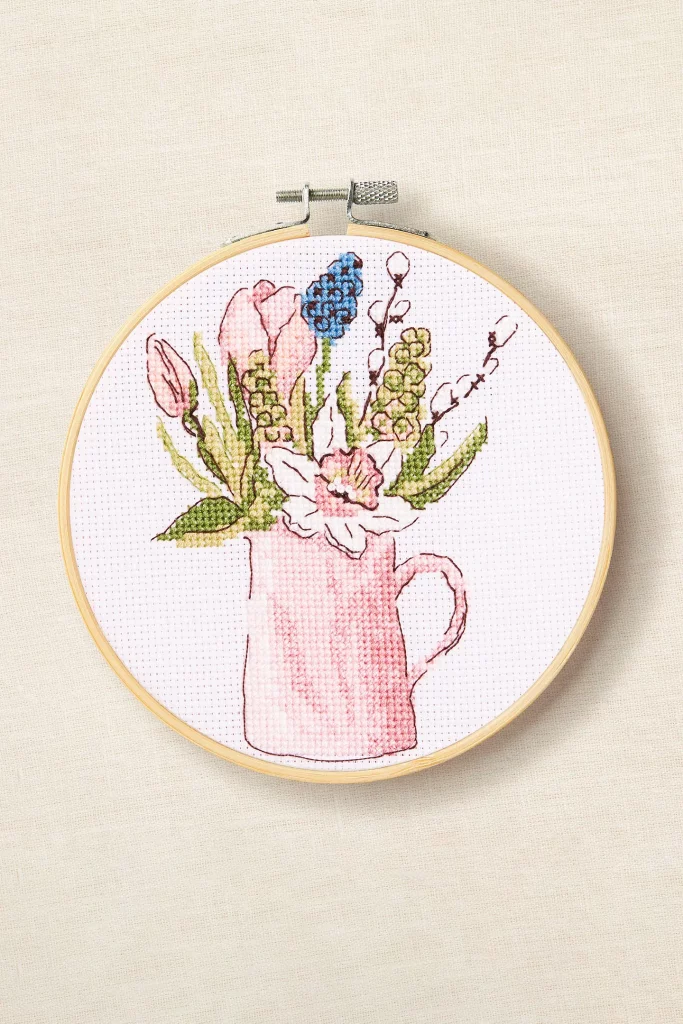 DMC Spring Garden Jug by Anna Matvieieva Cross Stitch Kit
