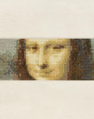 DMC Inspired by Mona Lisa, Leonardo da Vinci, Le Louvre, Bookmark Cross Stitch Kit
