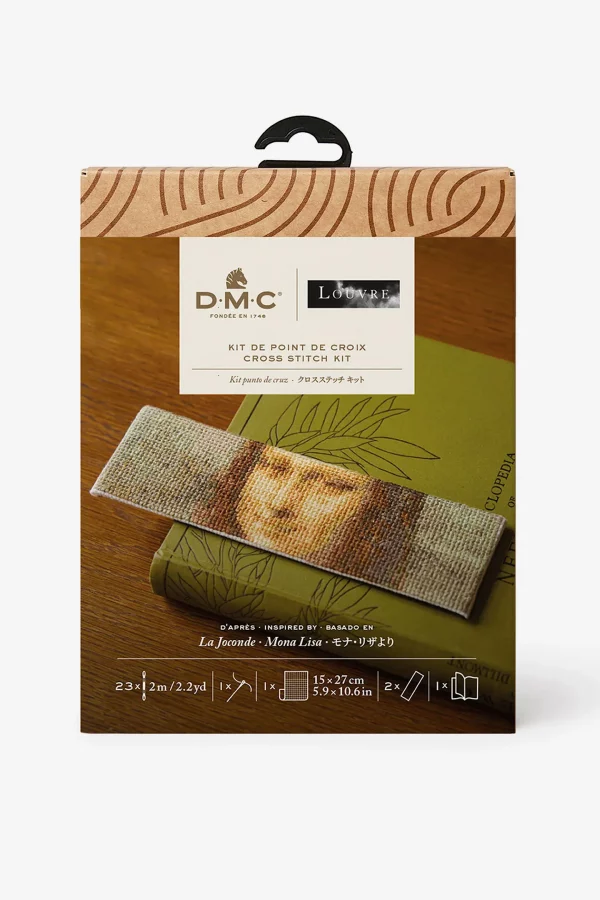 DMC Inspired by Mona Lisa, Leonardo da Vinci, Le Louvre, Bookmark Cross Stitch Kit - Image 2