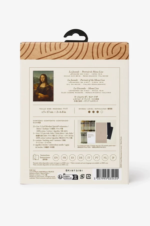 DMC Inspired by Mona Lisa, Leonardo da Vinci, Le Louvre, Bookmark Cross Stitch Kit - Image 3