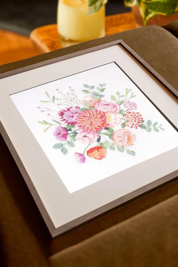 DMC Vintage Bouquet by Nathalie Weinzaepflen Intermediate Cross Stitch Kit ​ - Image 4