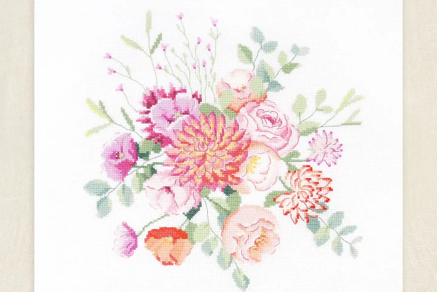 DMC Vintage Bouquet by Nathalie Weinzaepflen Cross Stitch Kit ​
