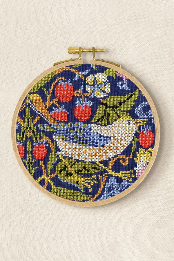 DMC Strawberry Thief by William Morris, V&A Advanced Cross Stitch Kit - Image 2