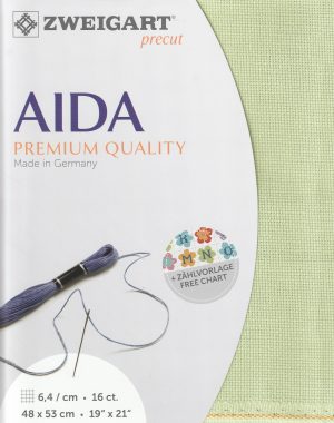 Zweigart 16 Count Aida Sage Green