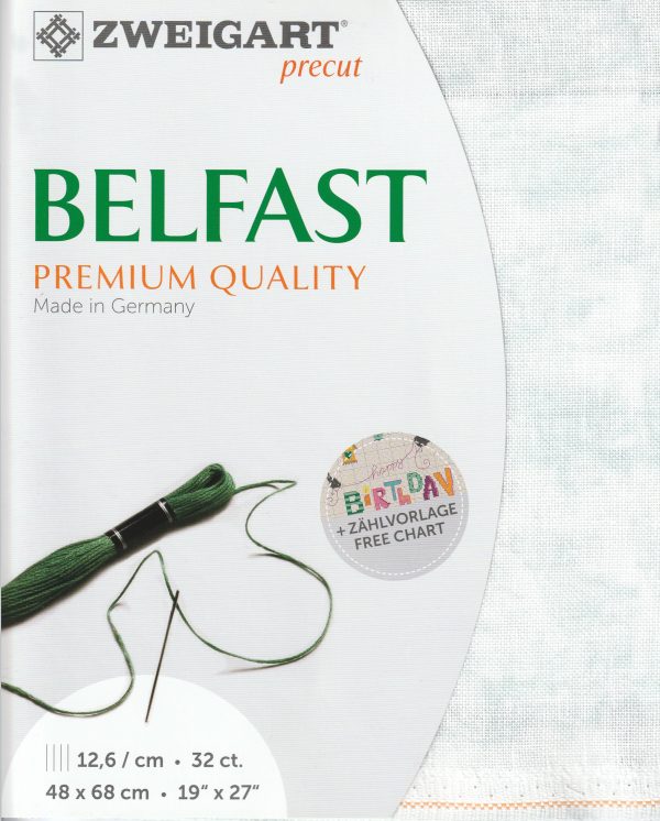 Zweigart 32 Count Belfast Vintage Marble Green