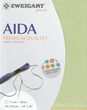 Zweigart 18 Count Aida Sage Green