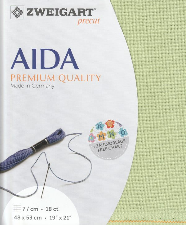Zweigart 18 Count Aida Sage Green