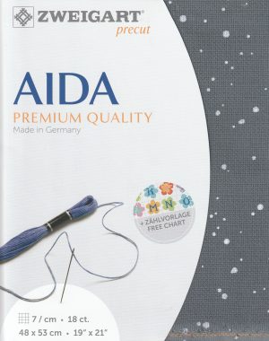 Zweigart 18 Count Aida Grey Splash