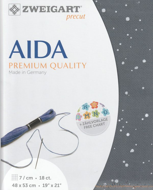 Zweigart 18 Count Aida Grey Splash
