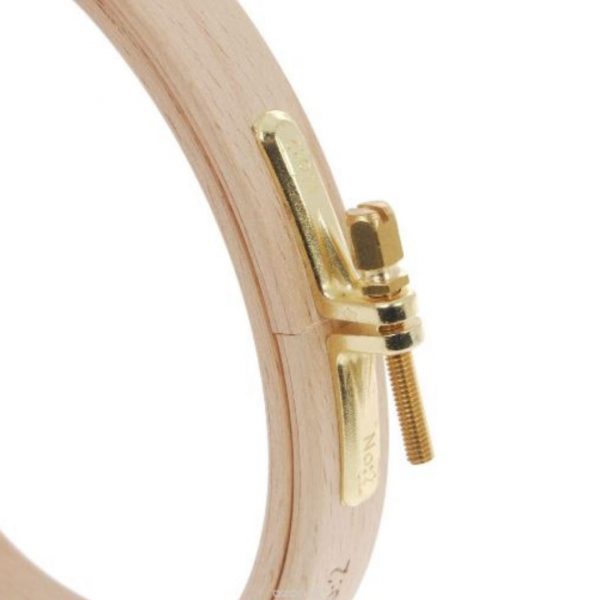 Nurge Beech Embroidery Hoops – Screwed Brass closure 16mm deep/190mm diameter - Image 3