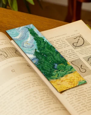 DMC Wheatfields with Cypresses by Van Gogh, Masters Collection, Bookmark Kit